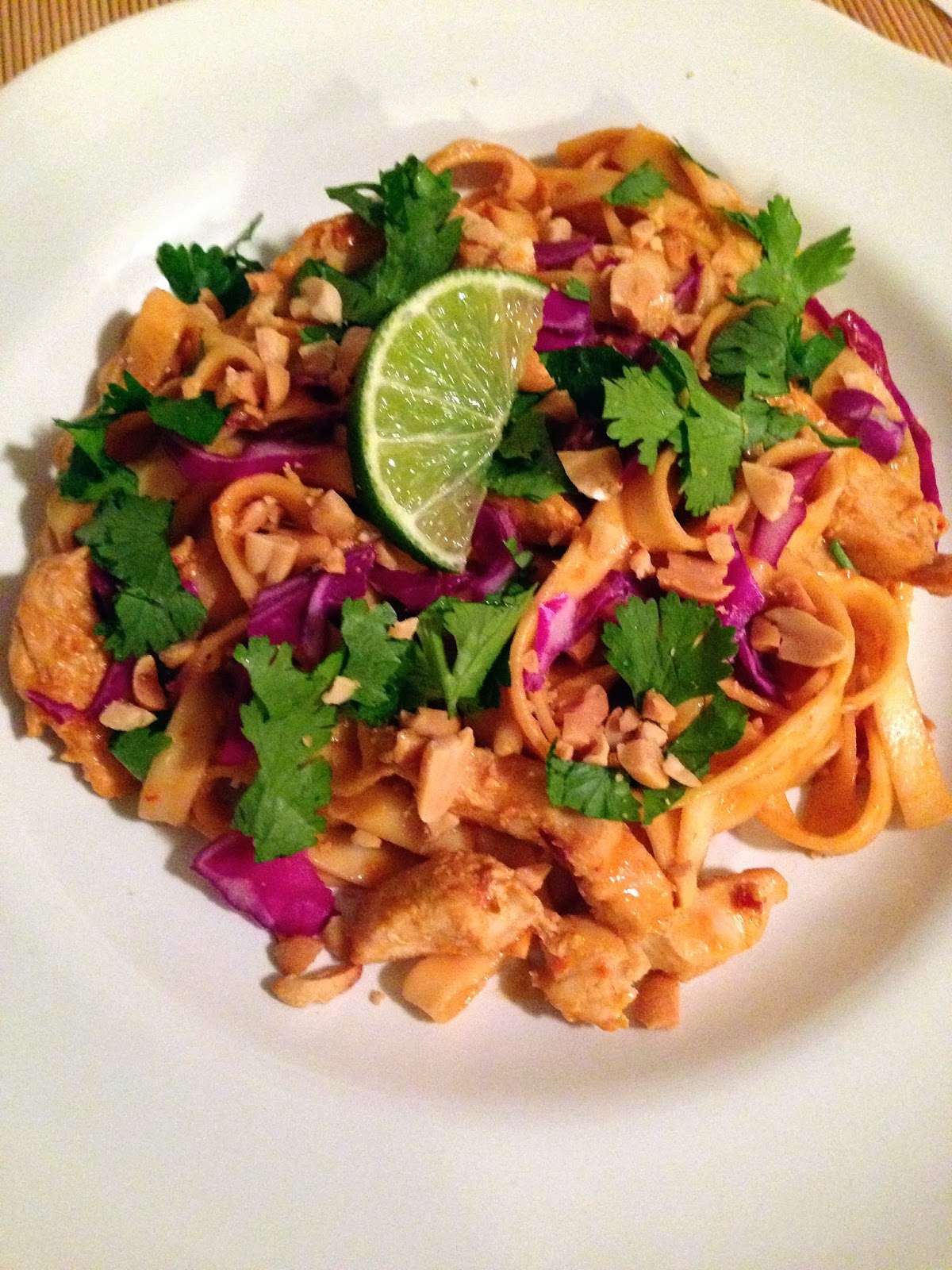 taylor made peanutty chicken pad thai.