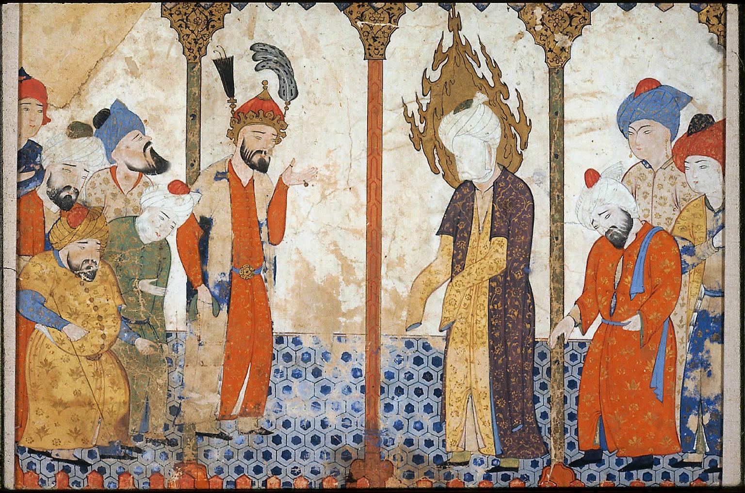 http://4.bp.blogspot.com/-Gs8oQUEcxLo/UeWuvN7e44I/AAAAAAAAJ-c/X6jcH73TnWA/s1600/artist-not-recorded-the-prophet-muhammad-in-a-mosque-16th-century-painting-artwork-print.jpg