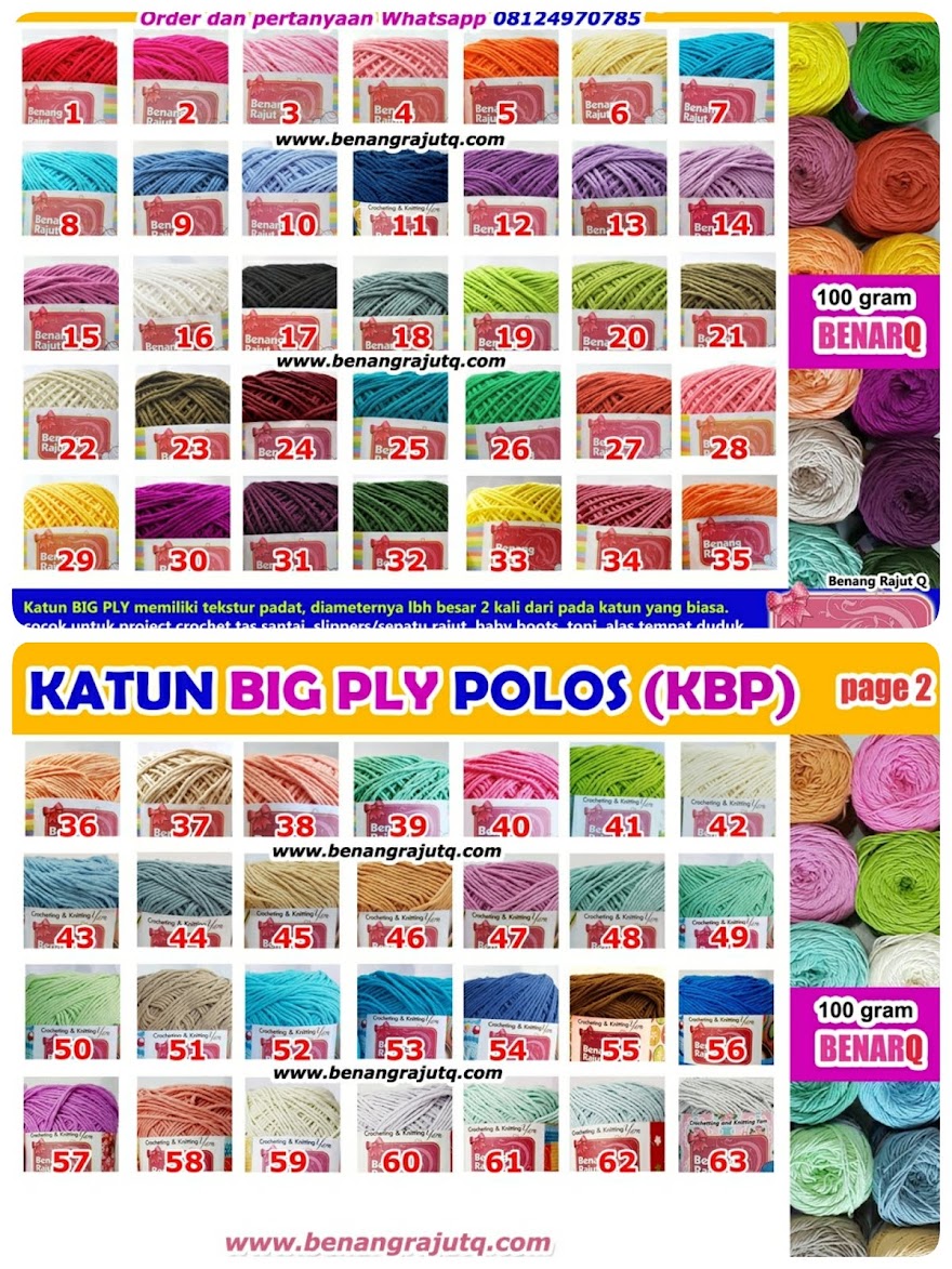 KATUN BIG PLY POLOS (DIAMETER 2 x LEBIH BESAR dari katun ICT)