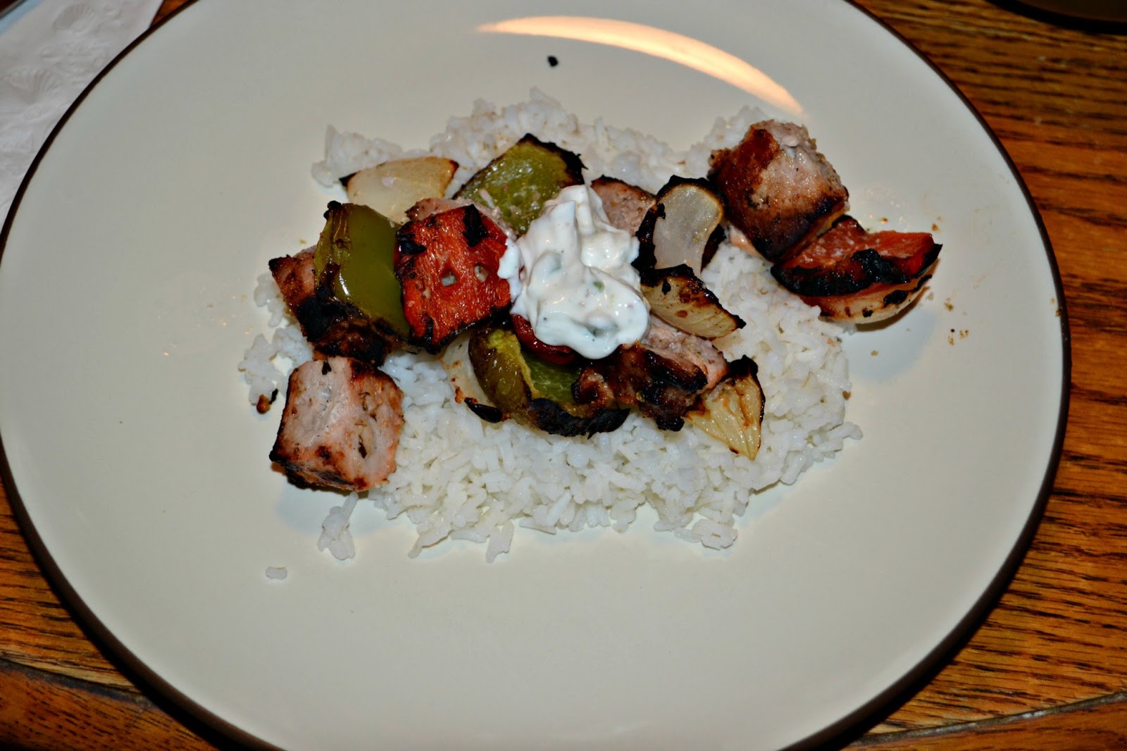 Greek Pork Kebabs with Tzatziki Sauce KickOfftoSummerWeek2014 Hezzi