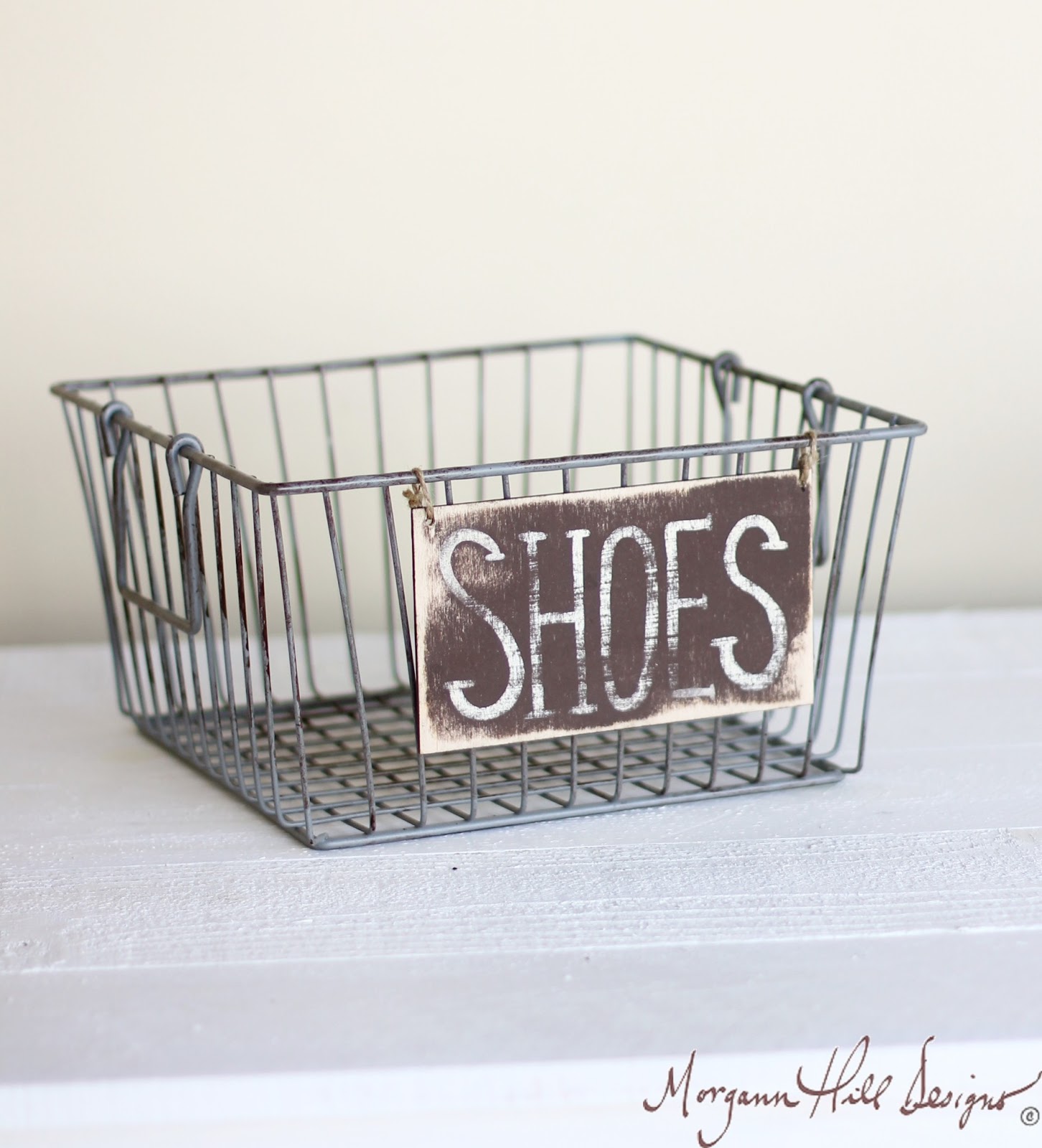 Hill Designs Rustic Shoe Basket Vintage Home Decor (Item