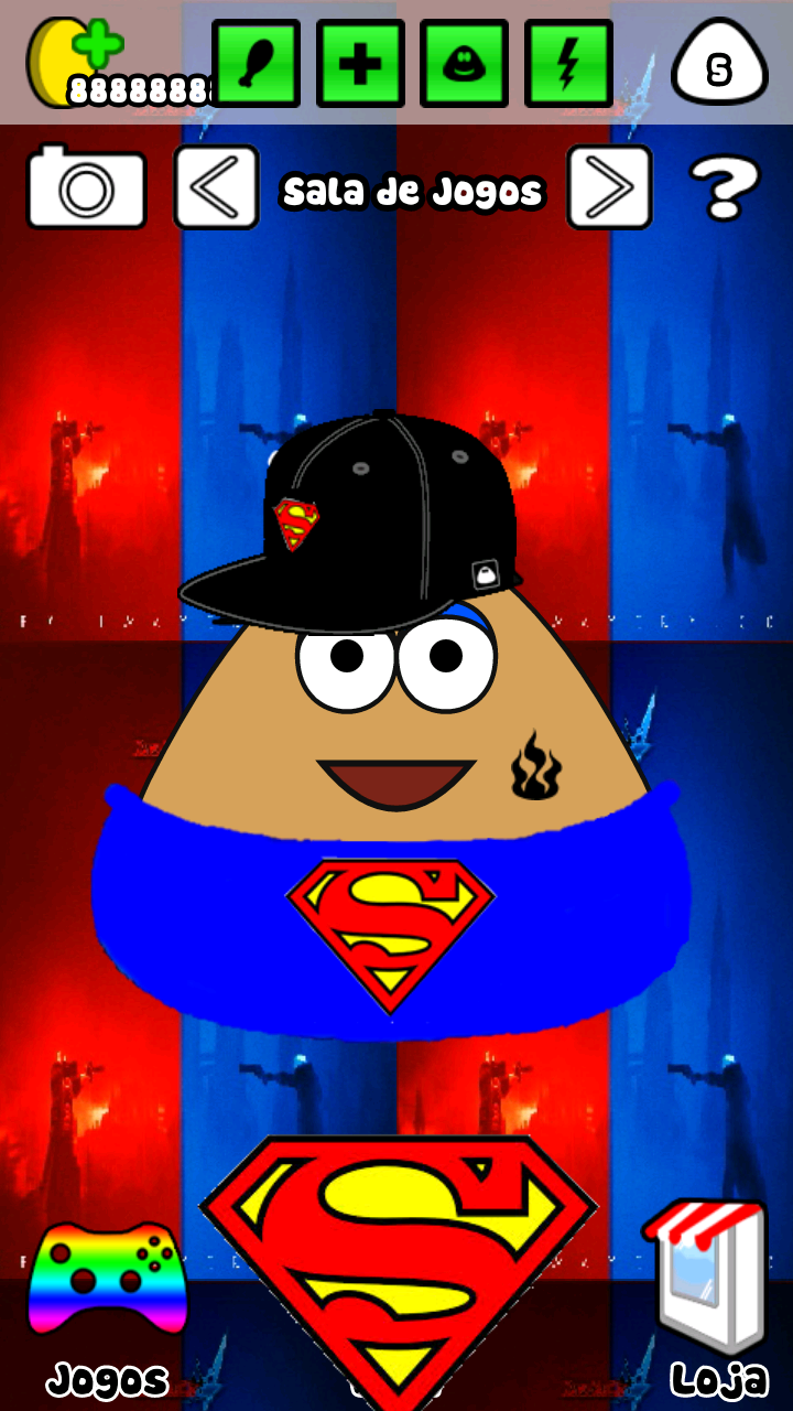 Google Play: Download-Pou Mod v1.4.17 (Liga da Justiça, Mário e