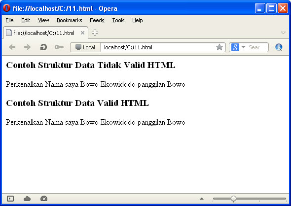 HTML Valid Struktur Data Penting