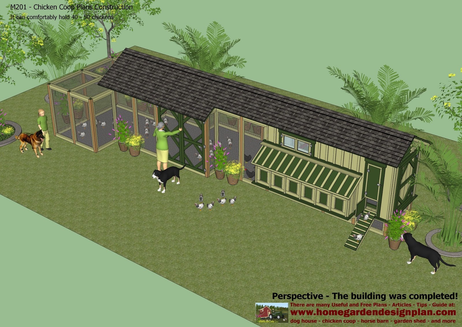 garden plans: M201 - Chicken Coop Plans Construction - Chicken Coop 