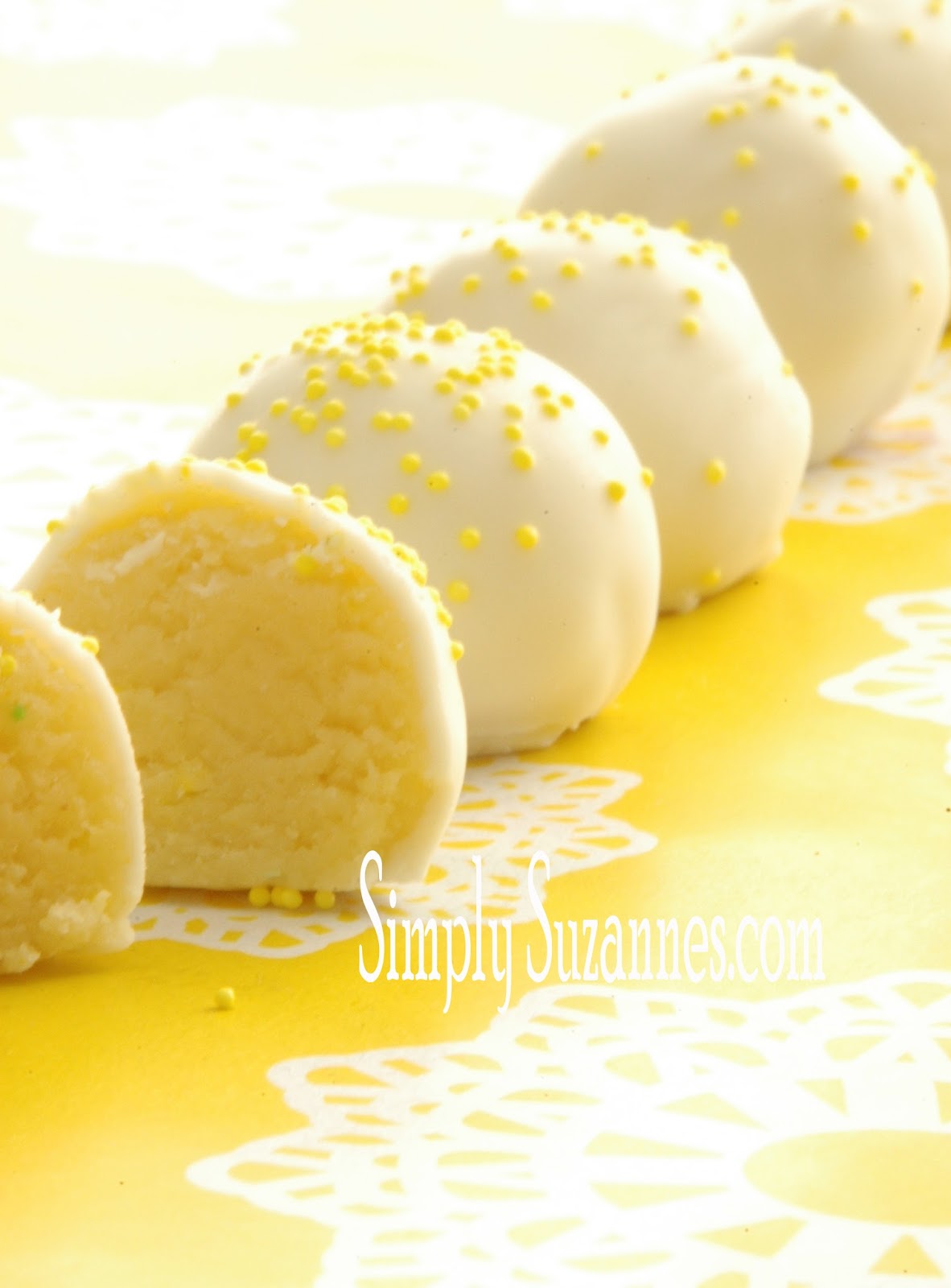 Simply Suzanne's AT HOME lemon cake batter truffles