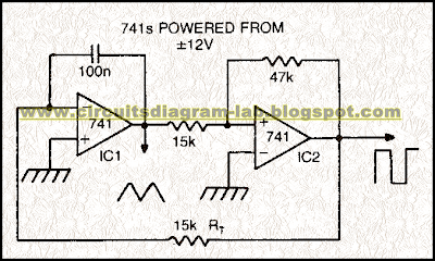 Triangle Square wave Oscillator Circuit Diagram