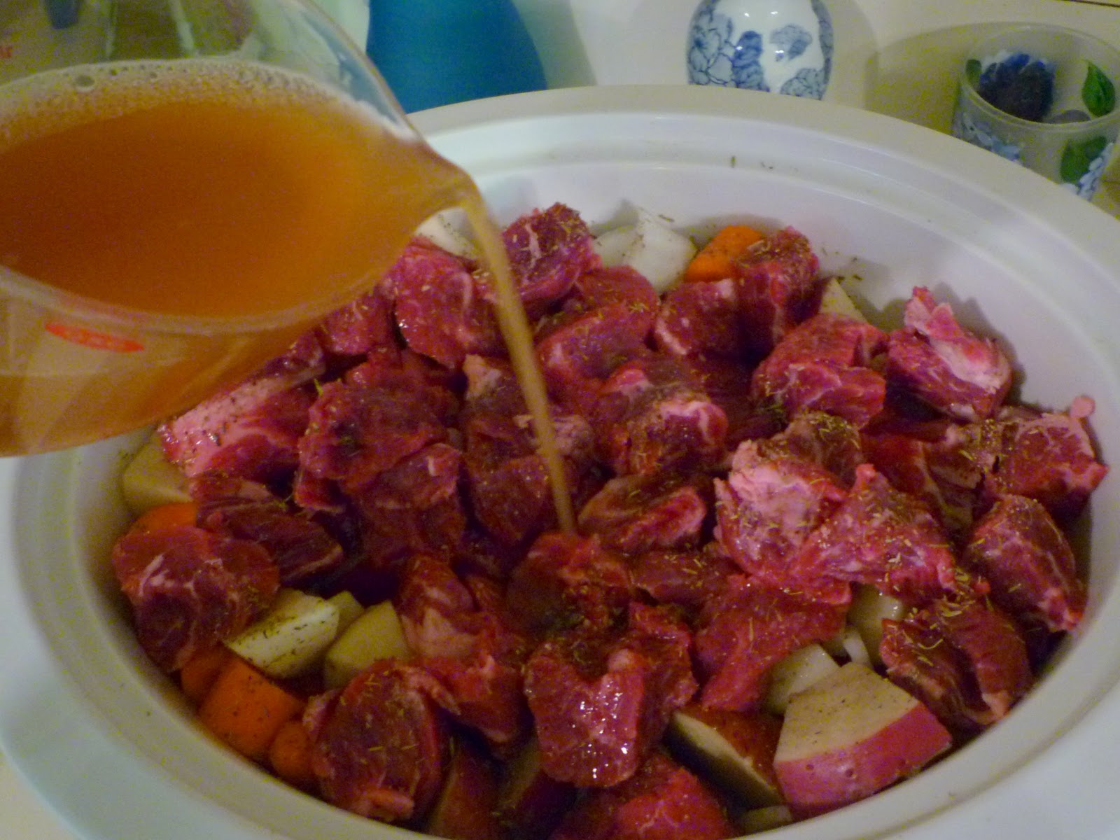 What's Baking in the Crock Pot Apple Cider Beef Stew