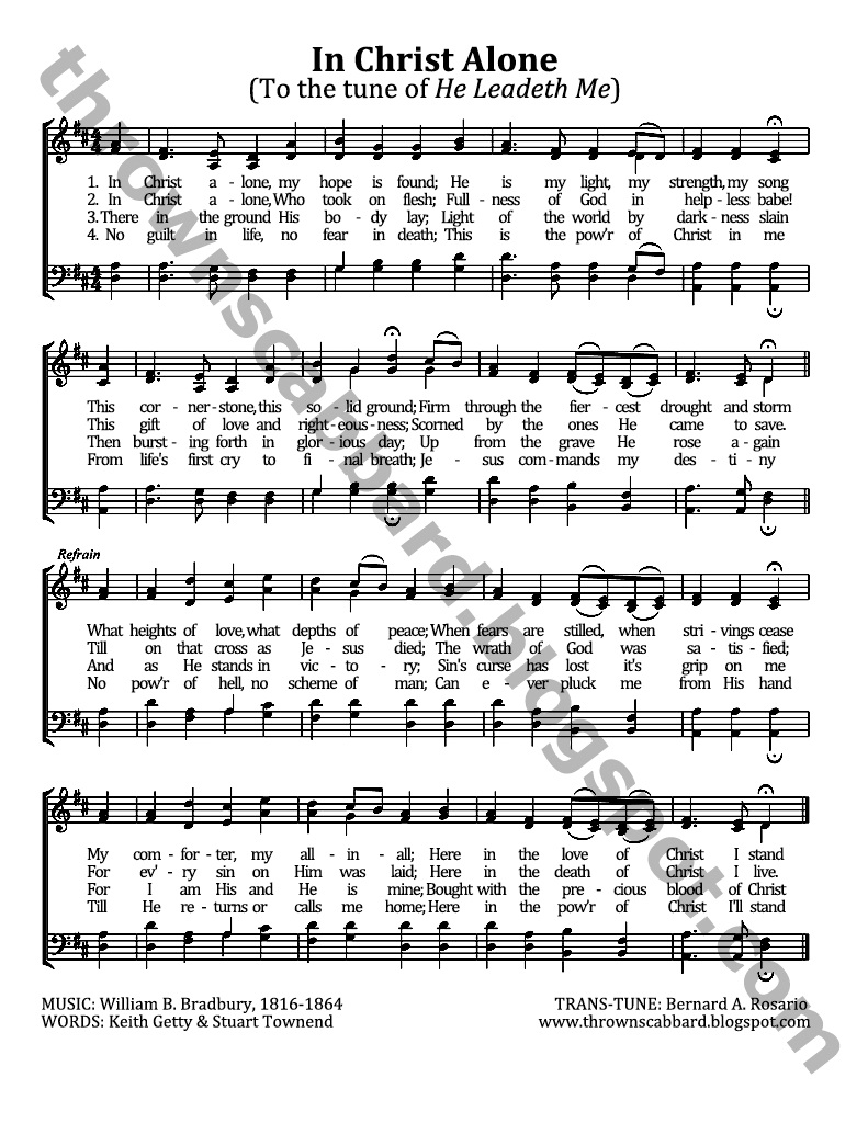 baptist hymnal in christ alone lyrics