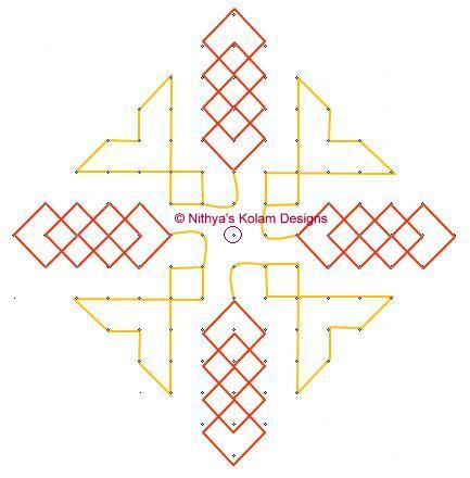 Nithya's Kolam Designs: Kolam 20: Lines Kolam 15 x 1