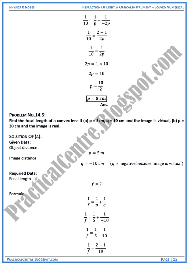 refraction-of-light-and-optical-instruments-solved-numericals-example-and-problem-physics-x