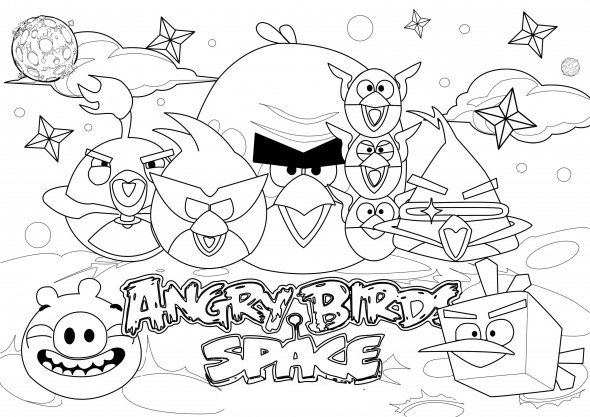 Angry Birds Space coloring pages