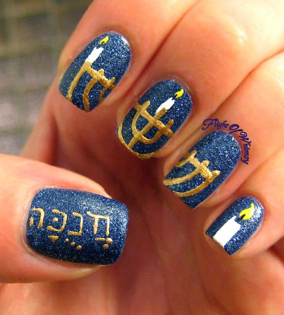 hanukkah nails manicure monday