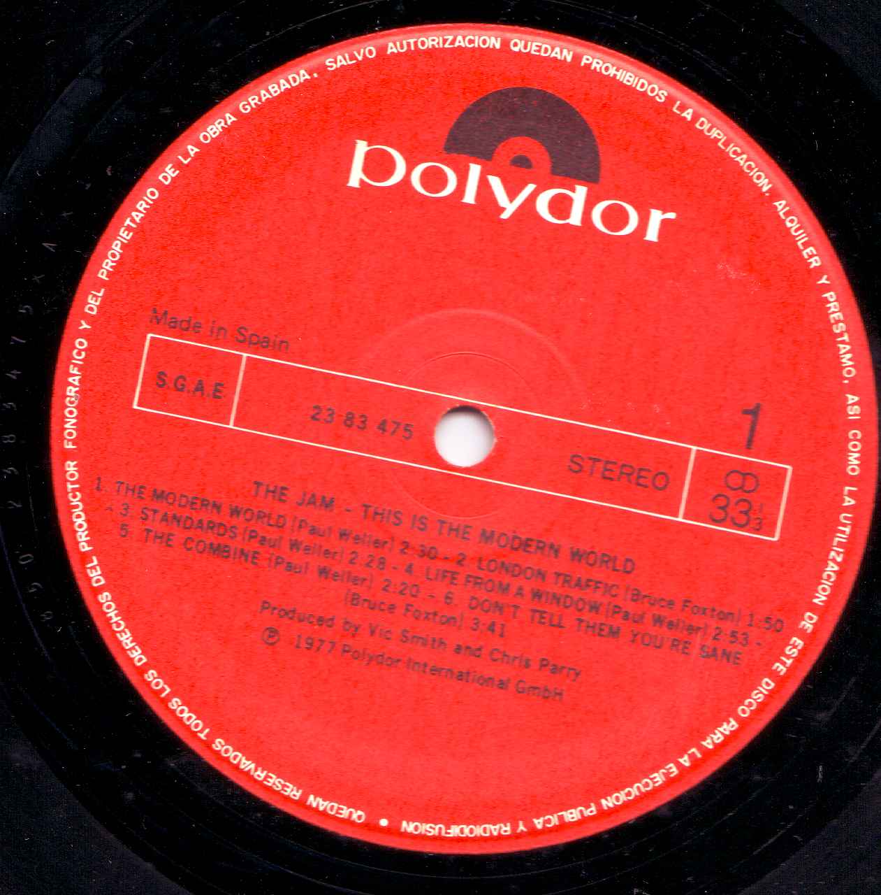 SPANISH BOMBS The Jam This is the modern world lp 1978