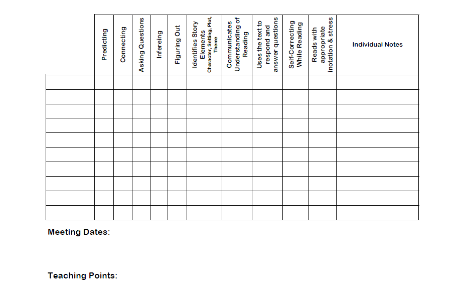 the teaching thief june 2012 guided reading tracking sheets