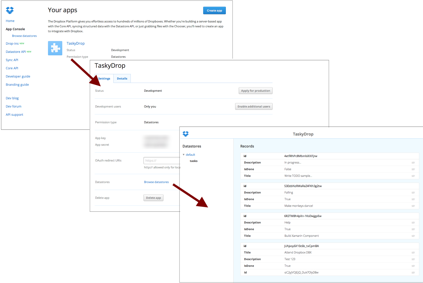 dropbox api key and secret dropbox api key and secret