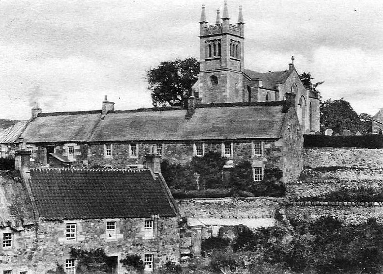 Tour Scotland Photographs Old Photograph Cottages Church Collessie