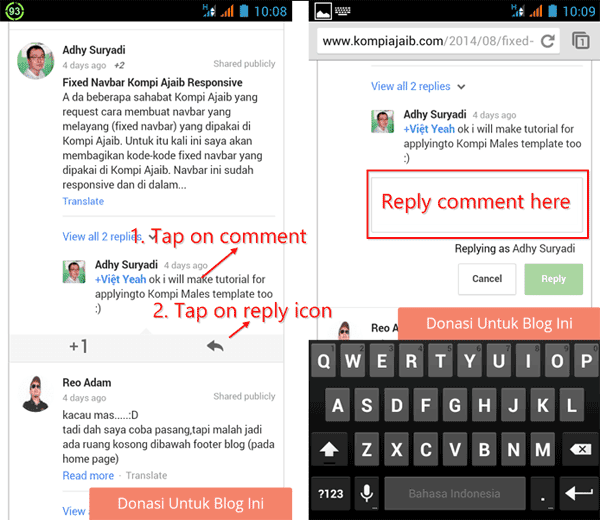 Membalas Komentar Google+ Pada Perangkat Mobile Membalas Komentar Google+