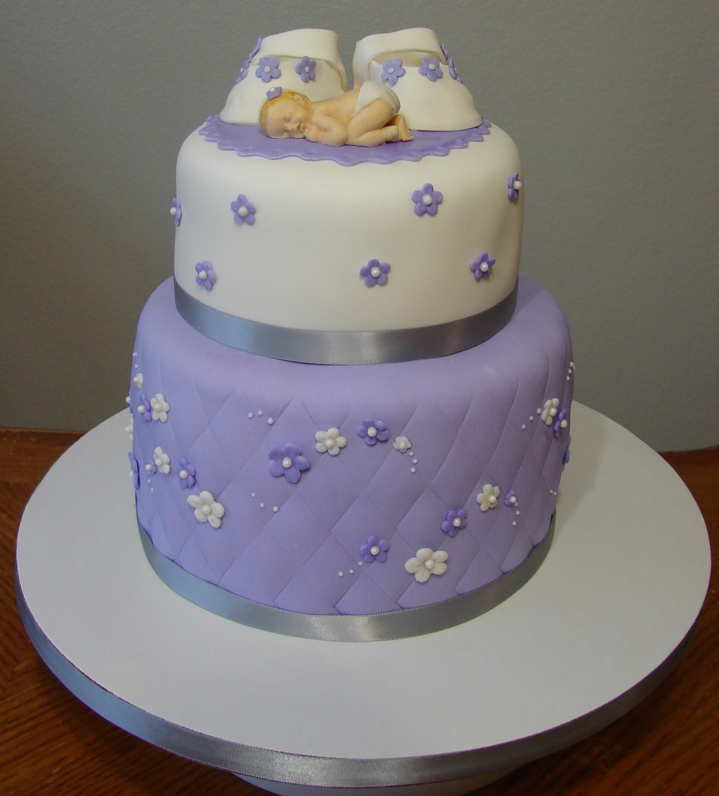 lavender baby shower cake