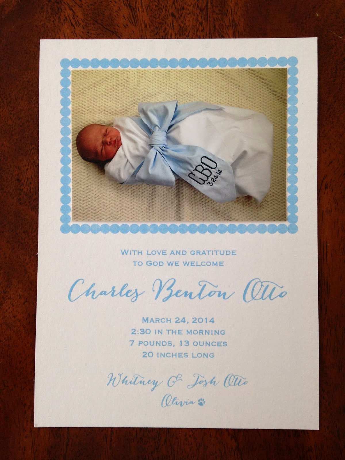 diy birth announcement