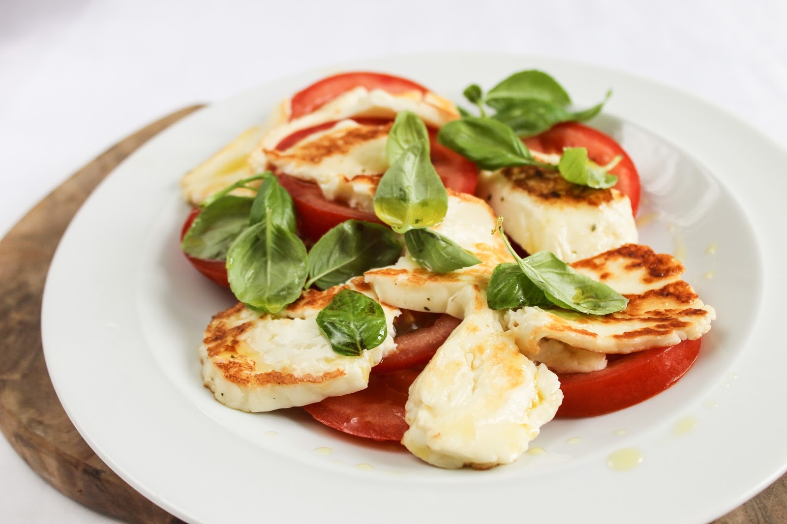eat like you love yourself Halloumi and Tomato Salad