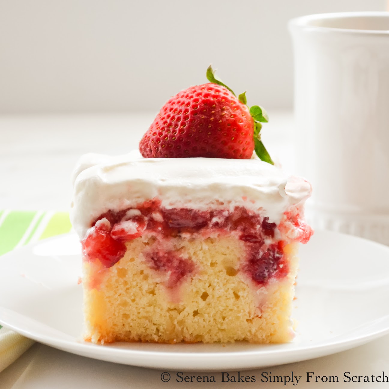 Lemon Poke Cake With Strawberries Lemon Poke Cake With Strawberries