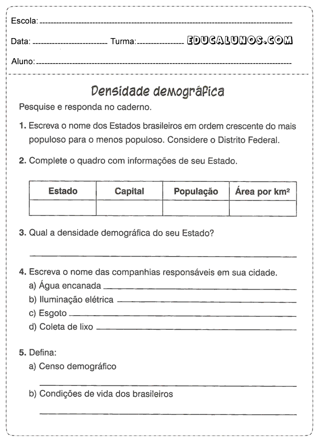 Densidade demográfica