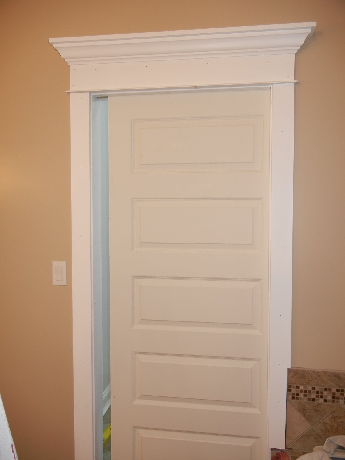 master closet pocket door with trim work Pocket doors, Pocket doors