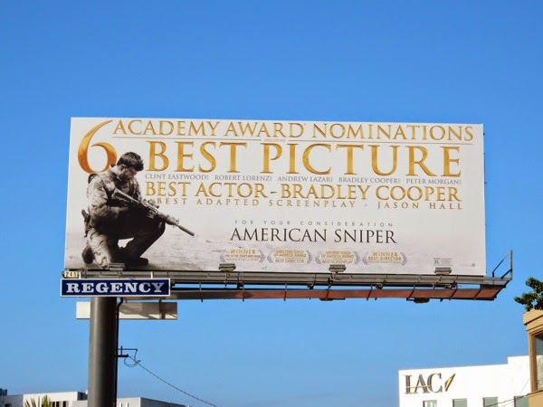 American Sniper Oscar nominee billboard Sunset Strip American Sniper Oscar nominee billboard