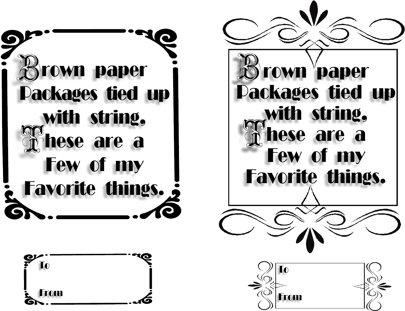 Brown Paper Packages Tied Up with String - Hen and Horse Design