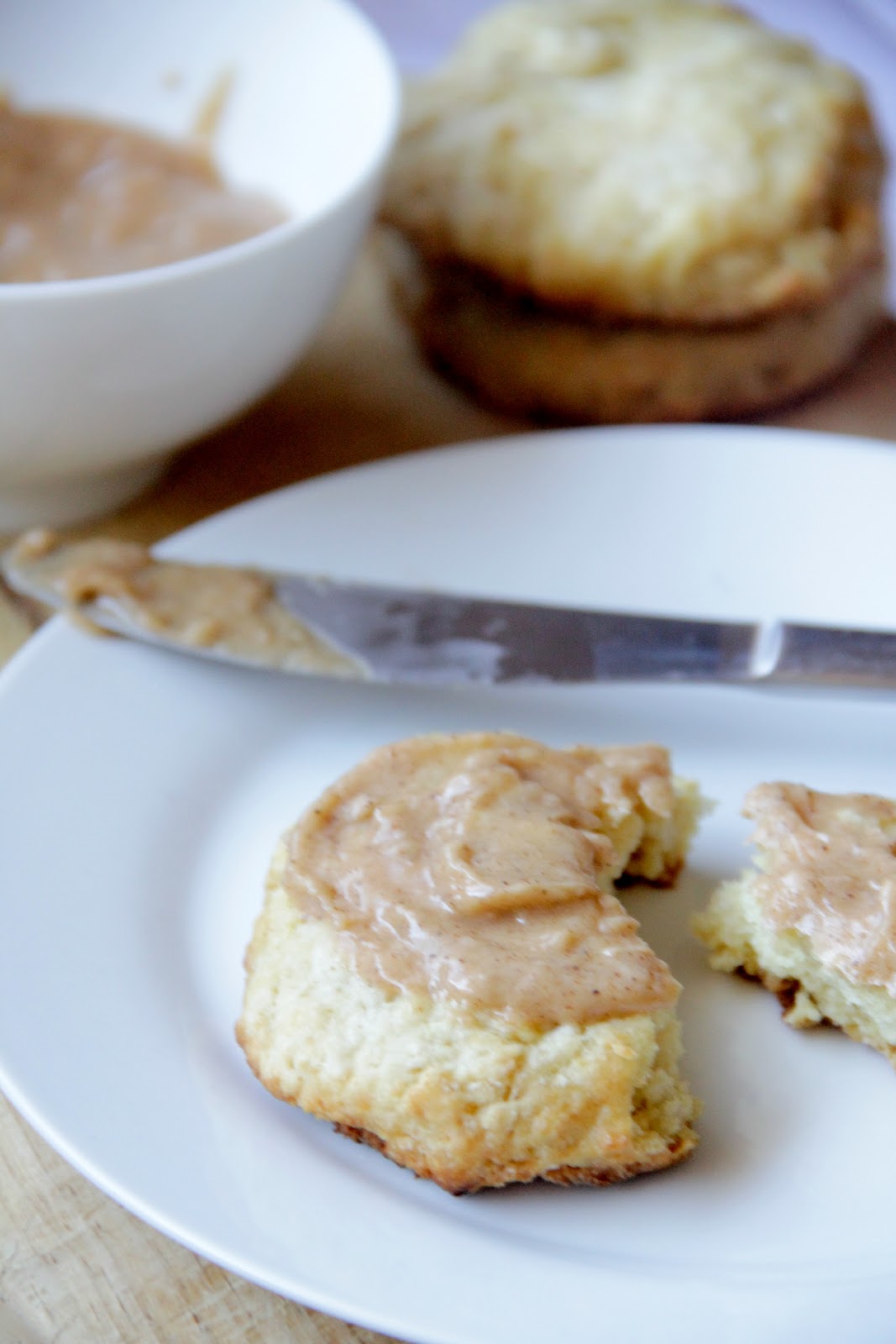 My Happy Place buttermilk biscuits with honey cinnamon butter