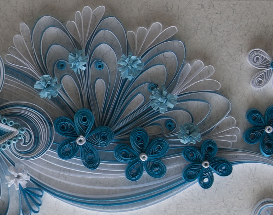 Neli Quilling Art Quilling card white and blue