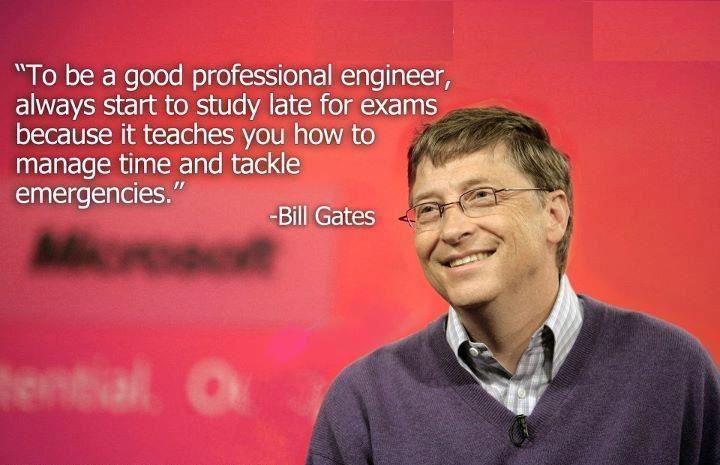 Bill Gates recomienda estudiar los exámenes tarde
