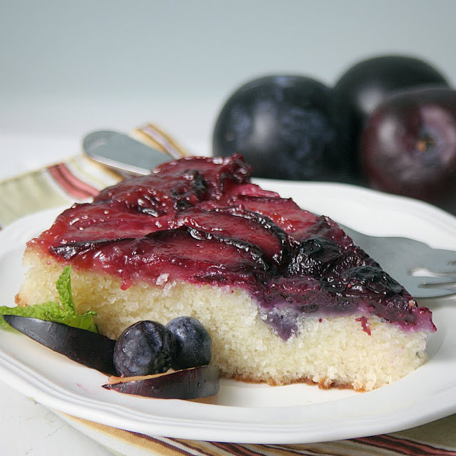 Plum Blueberry Upside Down Cake
