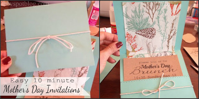 Easy DIY Invitations for Mother's Day Brunch, bridal shower or dinner party.