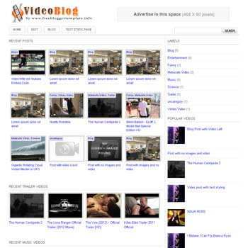 VideoBlog blogger template. 3 column footer blogspot template. download free blogger template video for blogspot. free video template blogspot