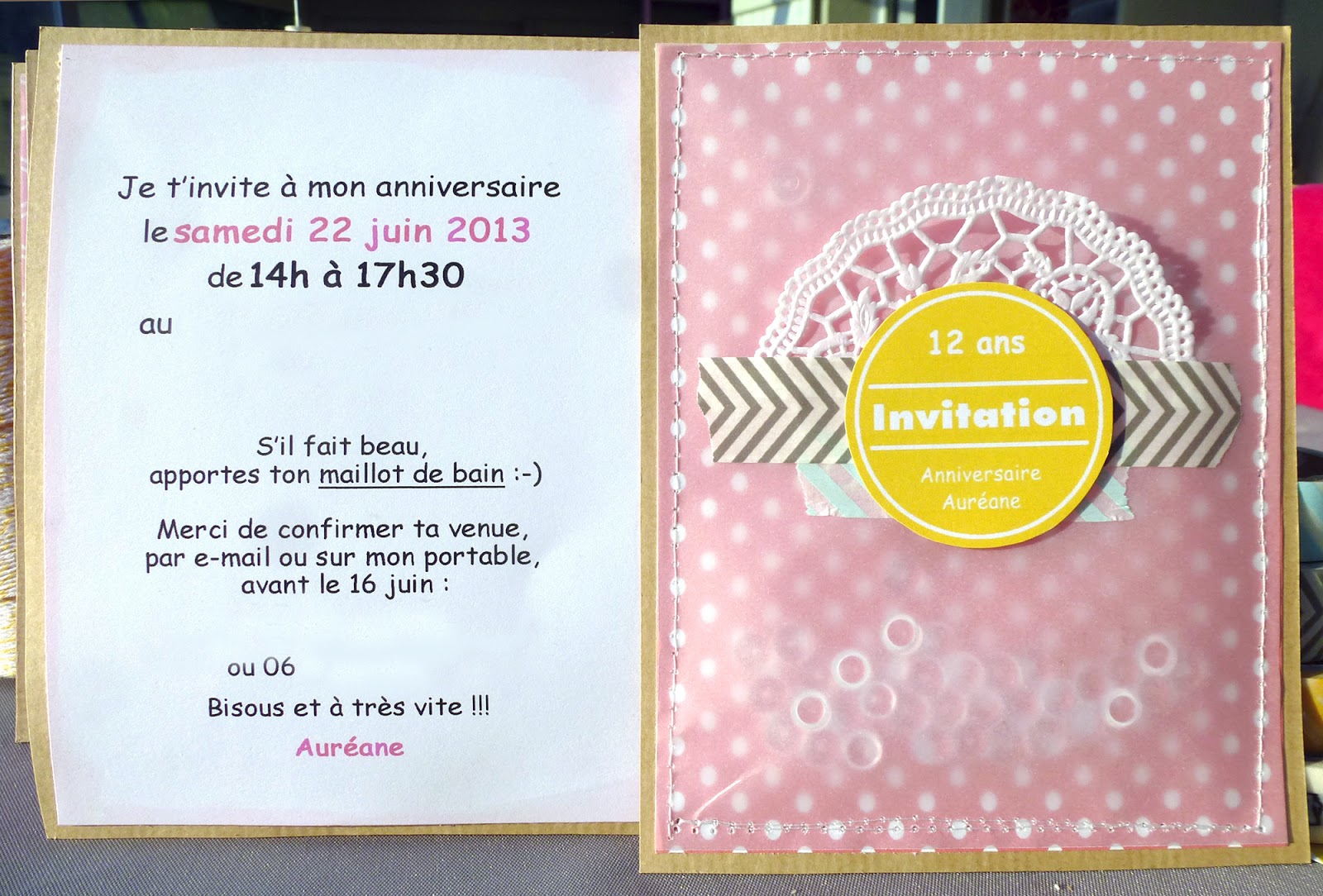 exemple carte invitation anniversaire 4 ans