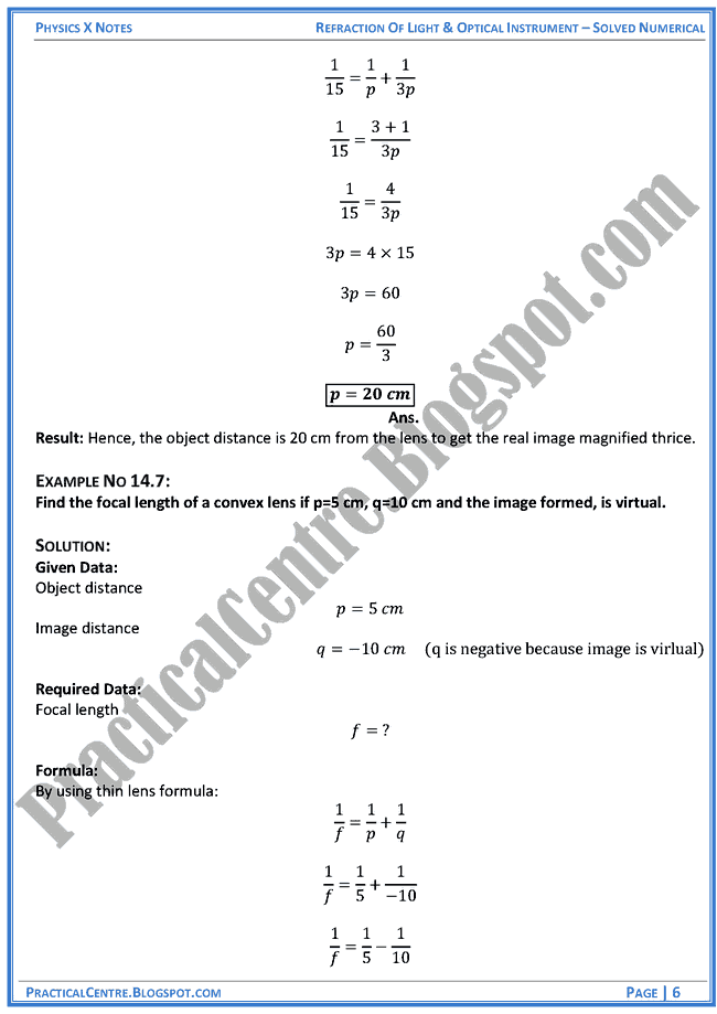 refraction-of-light-and-optical-instruments-solved-numericals-example-and-problem-physics-x