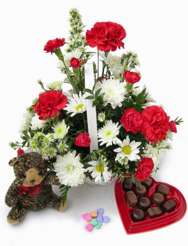 valentines day flowers with chocolate