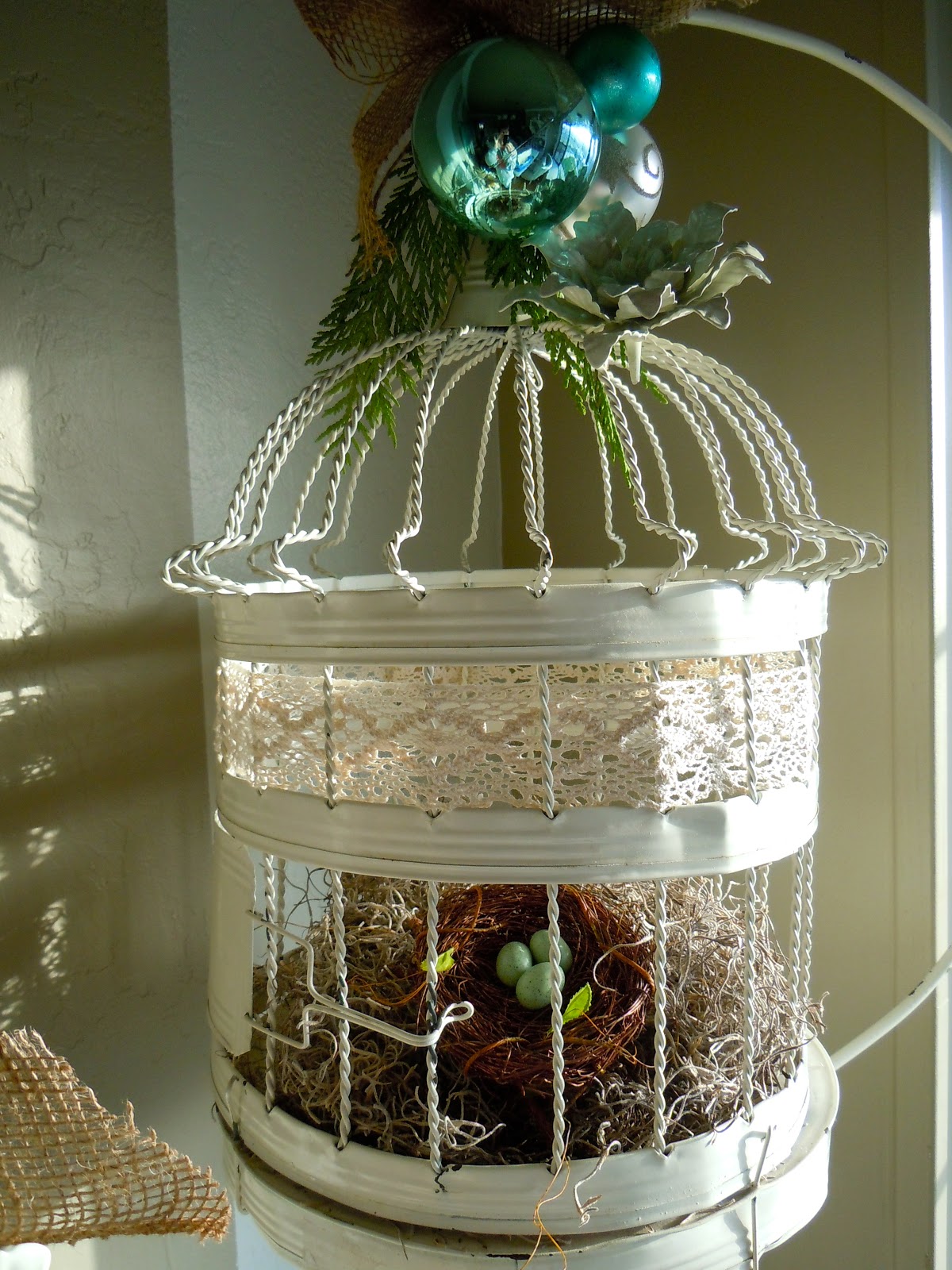 The White Barn Decorating A Birdcage For Christmas