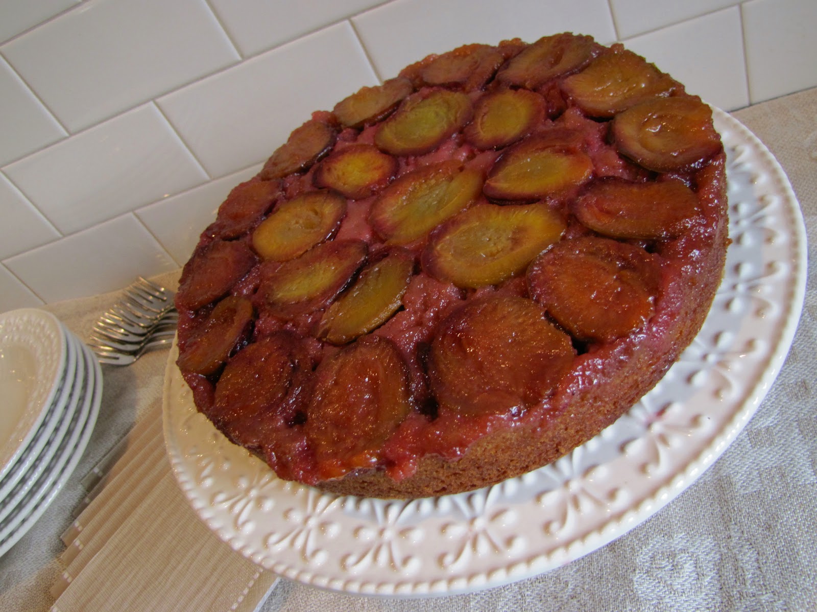 Mennonite Girls Can Cook Plum UpsideDown Cake