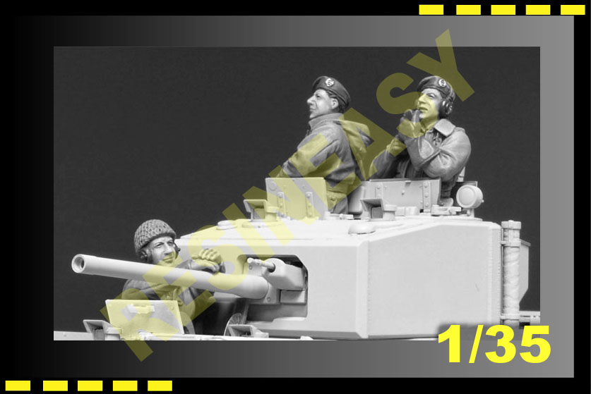 90MM Resin Figure Resin Figure kit 1/35 British TANK CREW II on