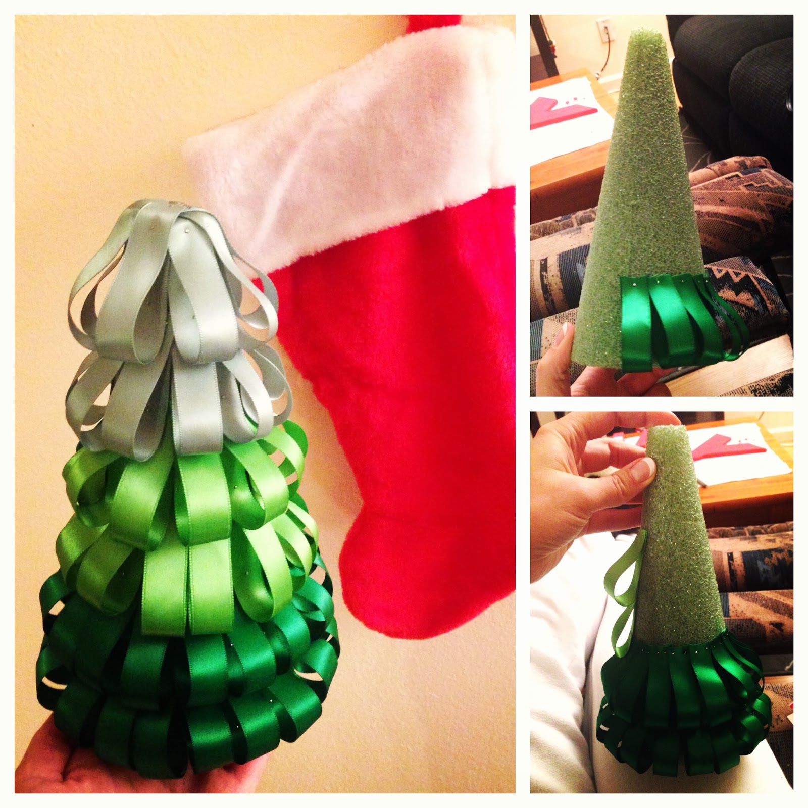 Post-Grad Crafting: Ombre Ribbon Christmas Tree Craft
