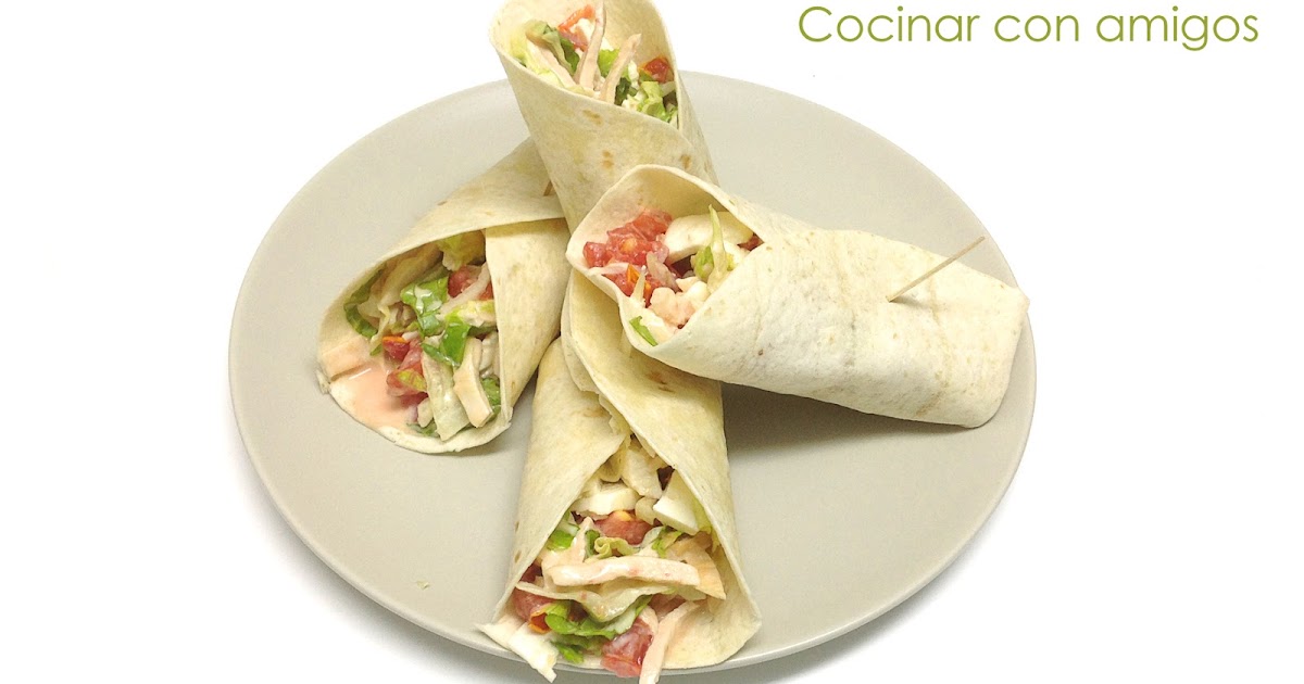 Wrap de pollo {ligero} Cocinar con amigos