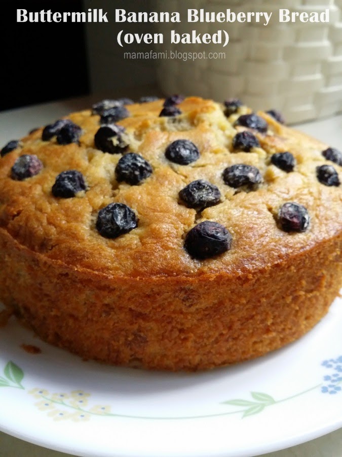 MamaFaMi's Spice n Splendour Buttermilk Banana Blueberry Bread (oven