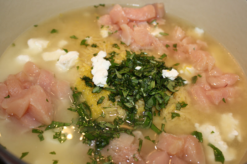 Hot Dinner Happy Home Chicken and Orzo with Goat Cheese
