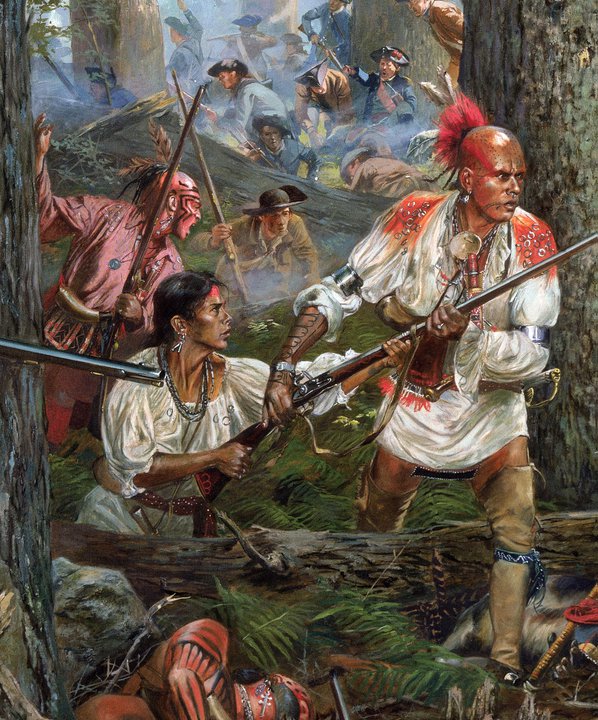 Flintlock and tomahawk Close up of Don Troiani's battle of Oriskany