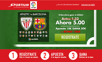 Sportium Super cuota 5 Barcelona gana Athletic 23 agosto Sportium Super cuota 5 Barcelona gana Athletic 23 agosto