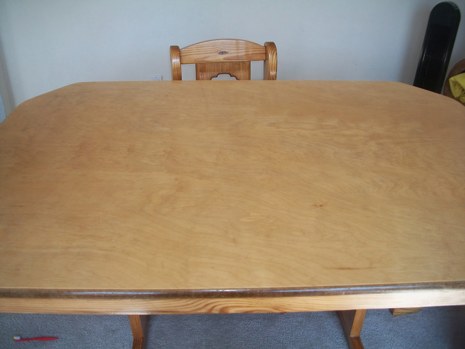 I used Scott's Liquid Gold to clean my table, here is the before