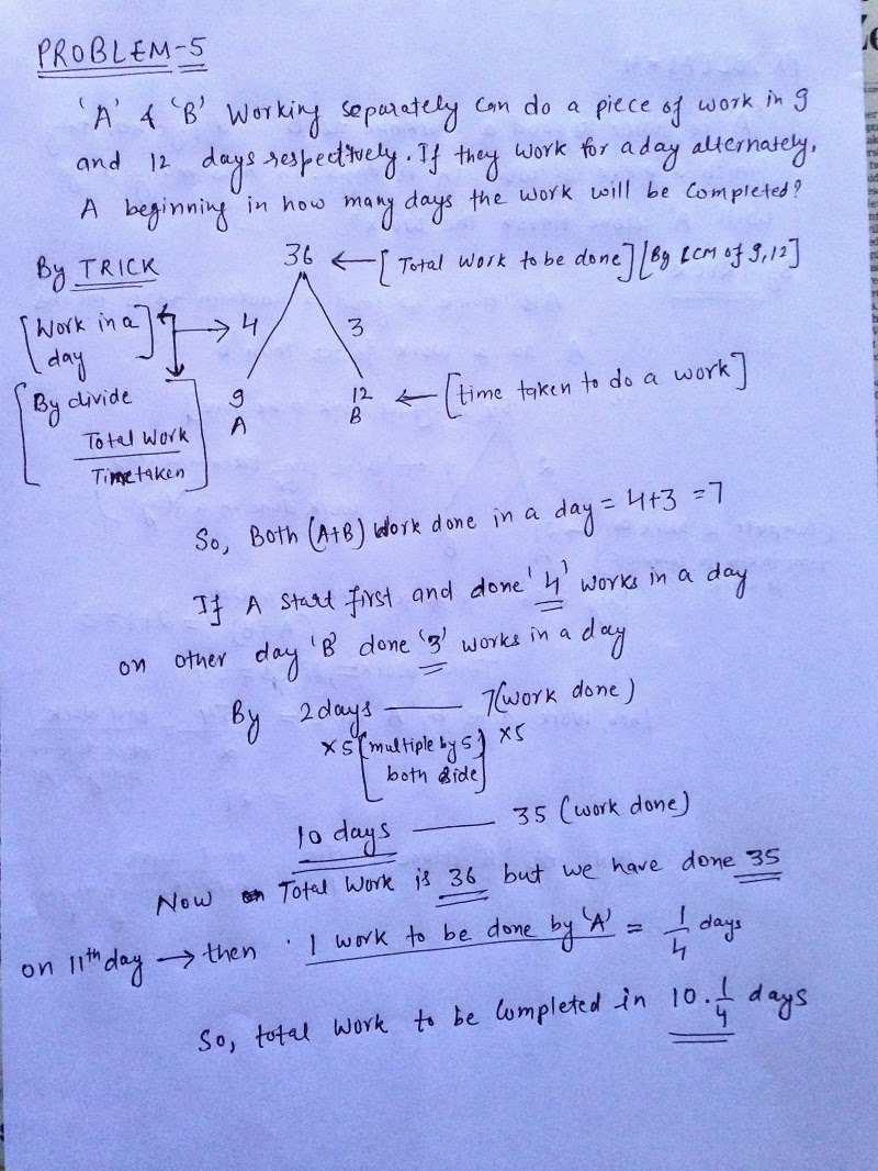 WORK AND TIME SHORTCUT TRICKS , MATH SHORTCUT TRICKS Maths Tricks