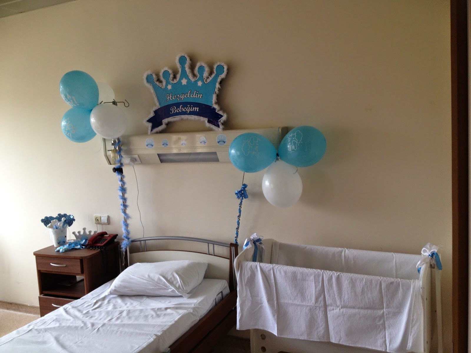 Bebeğim Butik Tasarımlar Tac Temalı Erkek Bebek Doğum Süsleri